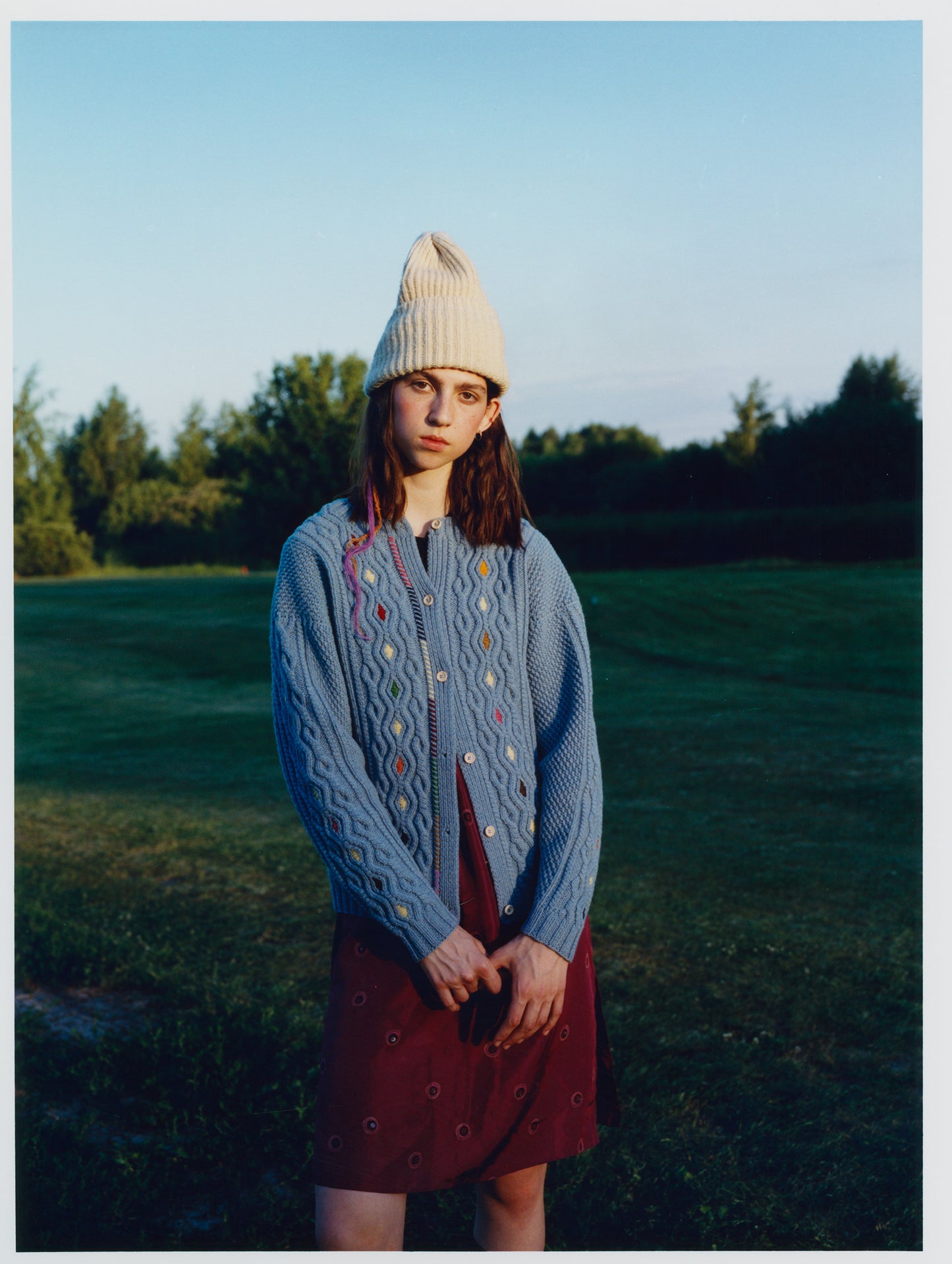 Blue Hand Embroidered Cardigan