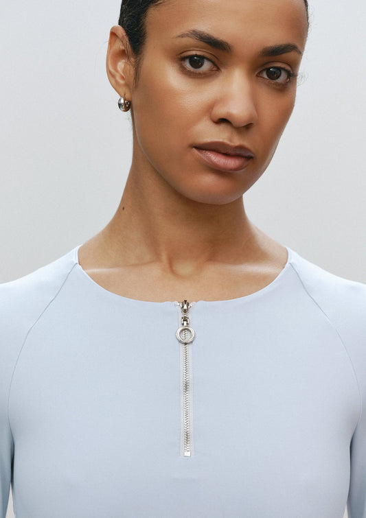 Blue Zipped Croptop