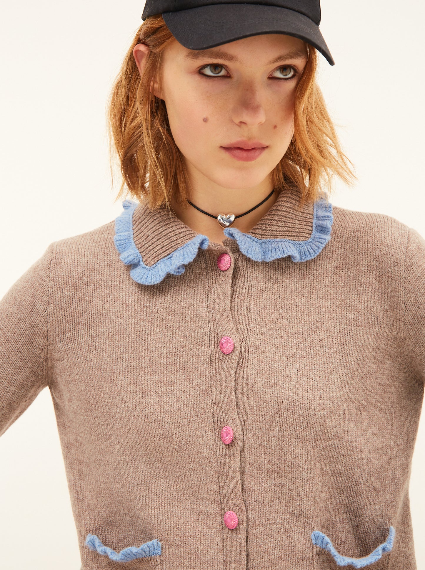 Light Brown Cardigan with Collar