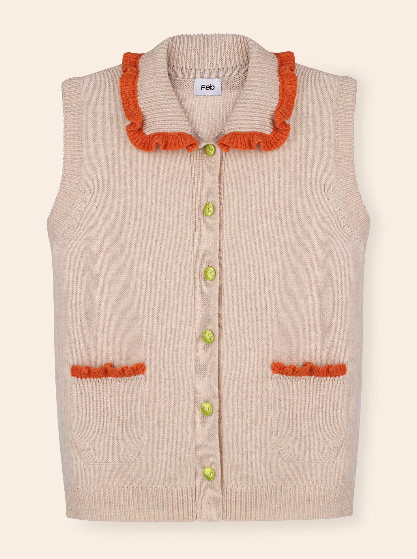 Beige Vest with Collar