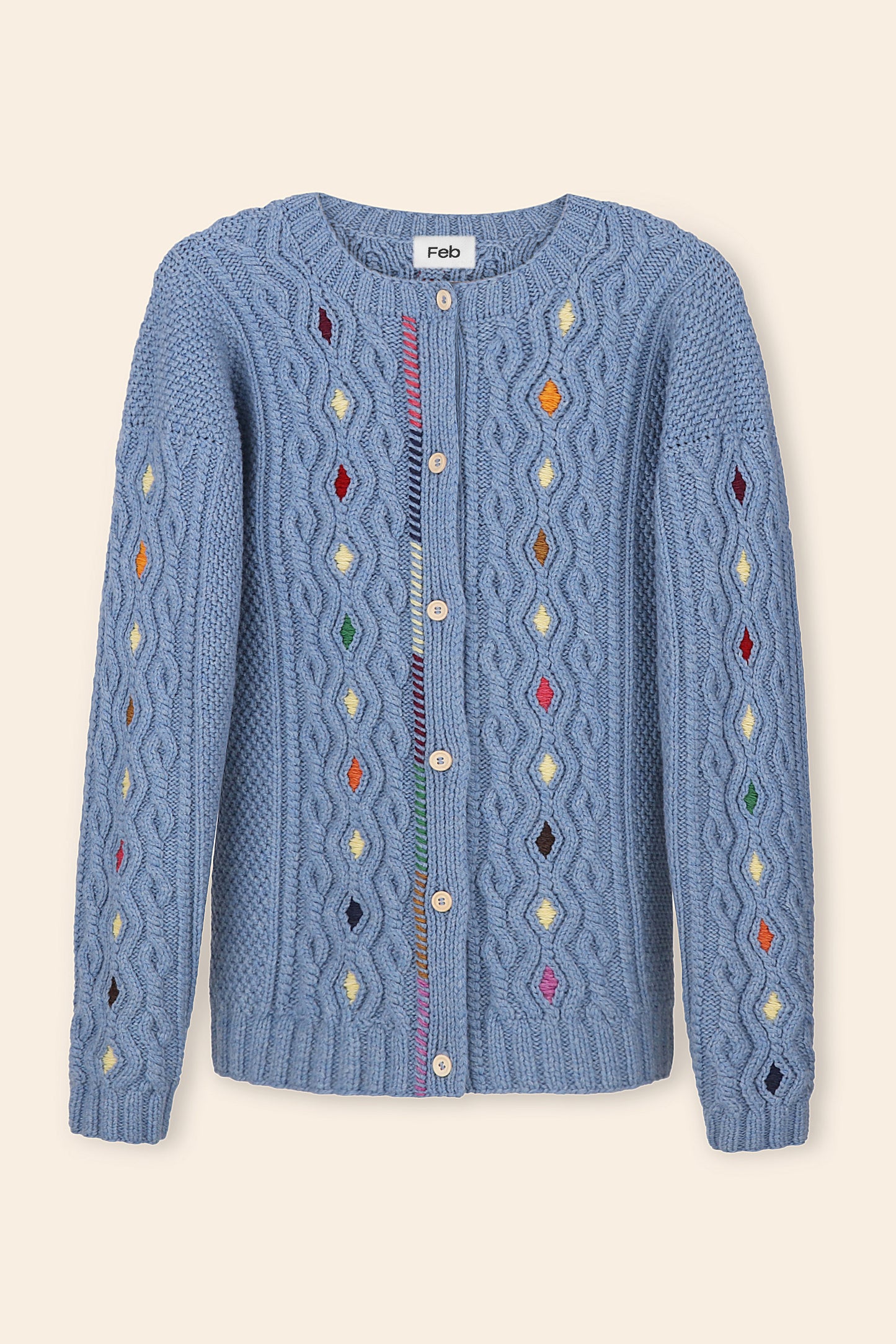 Blue Hand Embroidered Cardigan