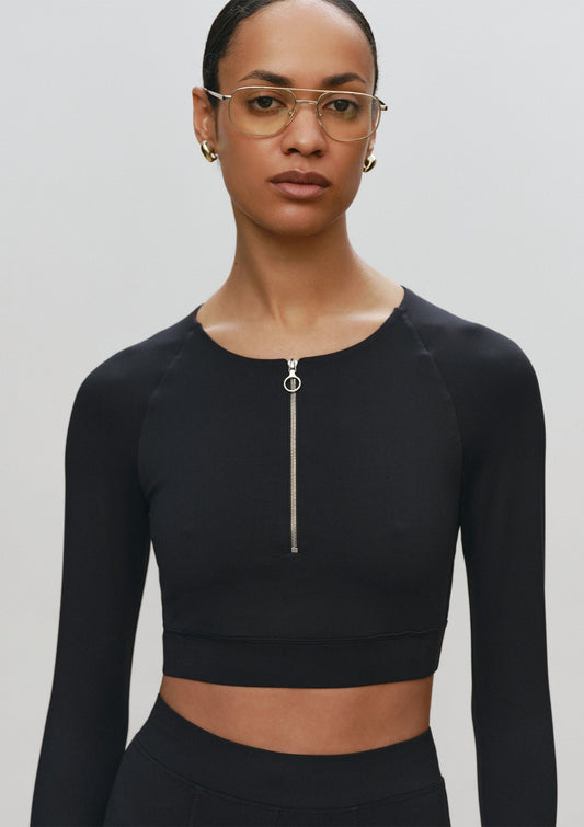 Black Zipped Croptop