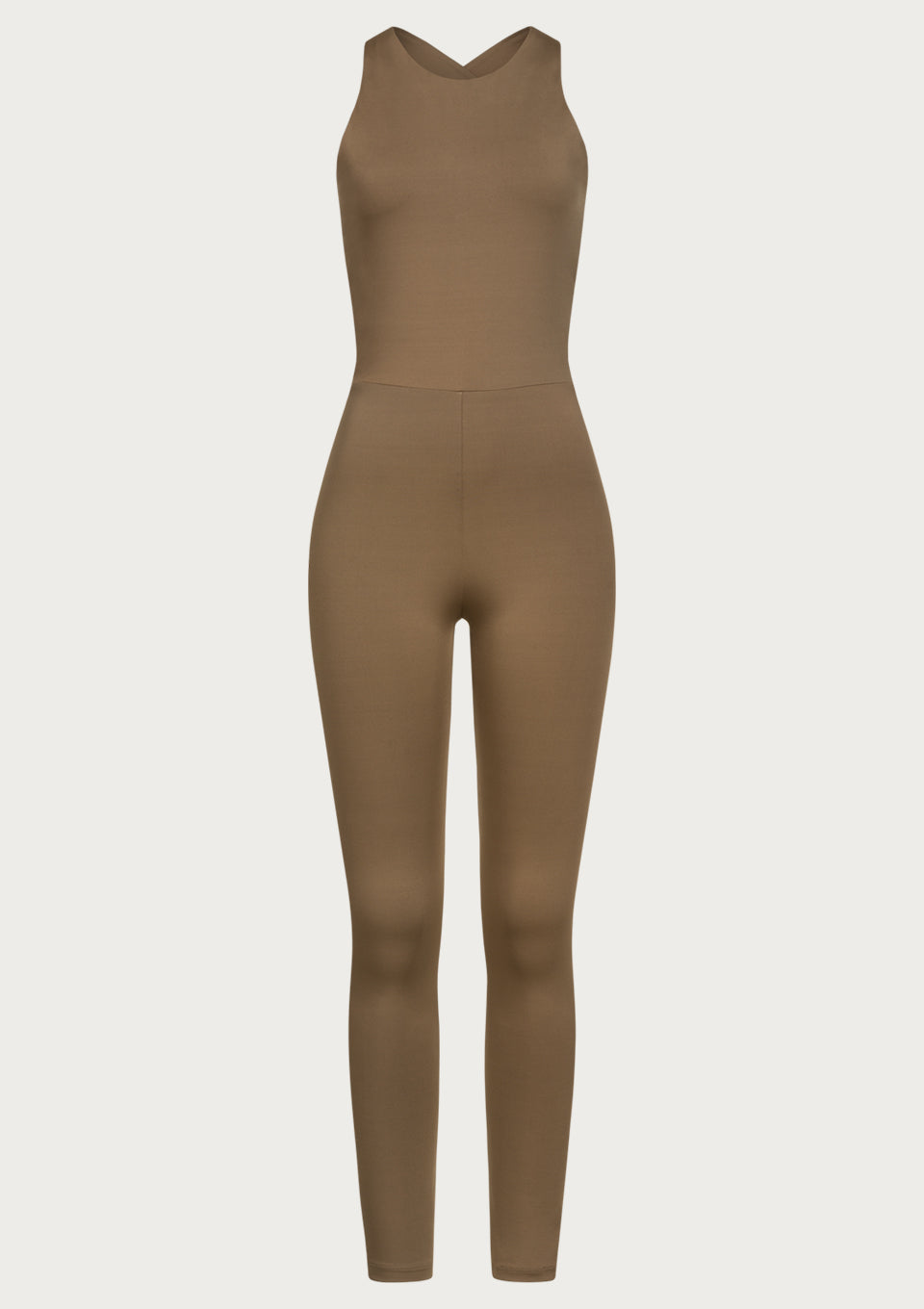 Brown Crossback Jumpsuit