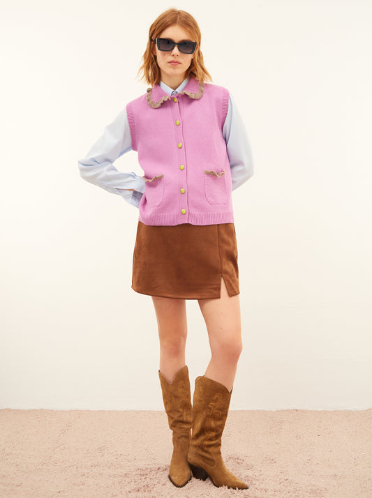Pink Vest with Collar