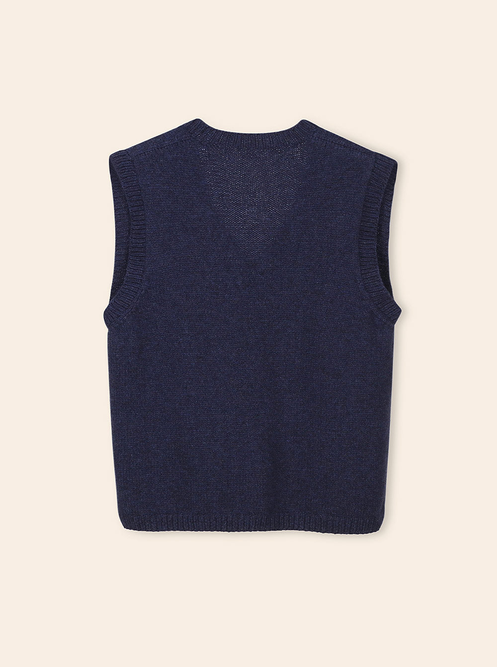 Navy Hand Embroidered Vest